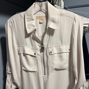 Classic cream blouse to wear with nice pants or jeans, XS